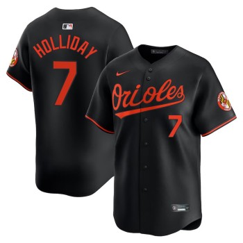 Men's Baltimore Orioles #7 Jackson Holliday Black Cool Base Stitched Jersey Men's Baltimore Orioles #7 Jackson Holliday Black Cool Base Stitched Jersey