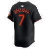 Men's Baltimore Orioles #7 Jackson Holliday Black Cool Base Stitched Jersey Men's Baltimore Orioles #7 Jackson Holliday Black Cool Base Stitched Jersey