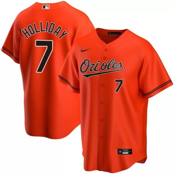 Men's Baltimore Orioles #7 Jackson Holliday Orange Cool Base Stitched Jersey Men's Baltimore Orioles #7 Jackson Holliday Orange Cool Base Stitched Jersey