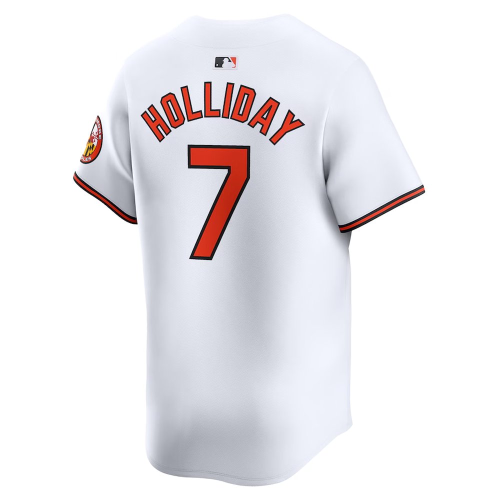 Men's Baltimore Orioles #7 Jackson Holliday White Cool Base Stitched Jersey Men's Baltimore Orioles #7 Jackson Holliday White Cool Base Stitched Jersey
