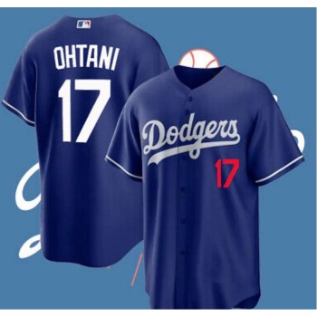 Men's Los Angeles Dodgers #17 Shohei Ohtani Blue Cool Base Stitched Jersey Men's Los Angeles Dodgers #17 Shohei Ohtani Blue Cool Base Stitched Jersey