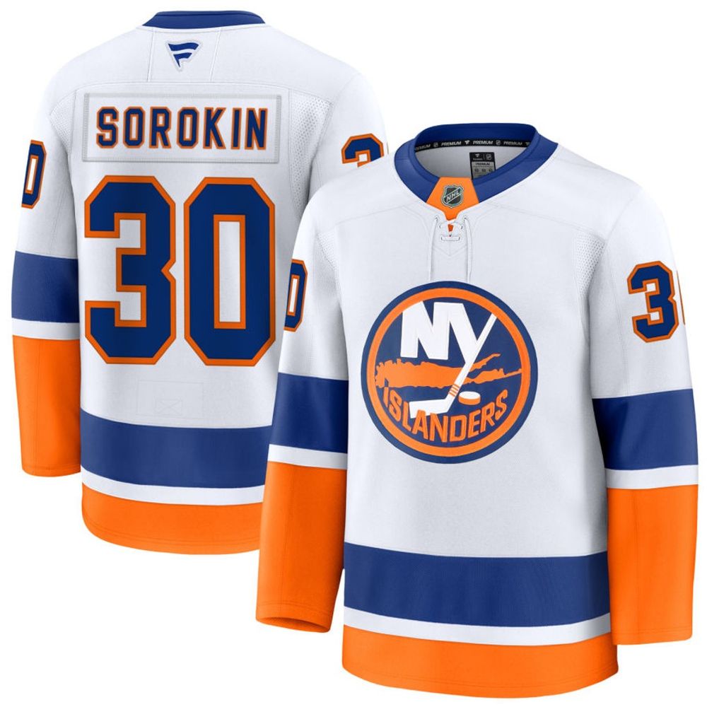 Youth New York Islanders #30 Ilya Sorokin White Away Jersey