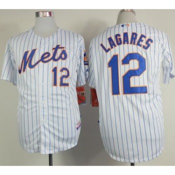 Mets #12 Juan Lagares White(Blue Strip) Home Cool Base Stitched MLB Jersey Mets #12 Juan Lagares White(Blue Strip) Home Cool Base Stitched MLB Jersey