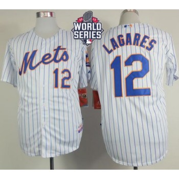 Mets #12 Juan Lagares White(Blue Strip) Home Cool Base W/2015 World Series Patch Stitched MLB Jersey Mets #12 Juan Lagares White(Blue Strip) Home Cool Base W/2015 World Series Patch Stitched MLB Jersey