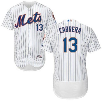Mets #13 Asdrubal Cabrera White(Blue Strip) Flexbase Authentic Collection Stitched MLB Jersey Mets #13 Asdrubal Cabrera White(Blue Strip) Flexbase Authentic Collection Stitched MLB Jersey