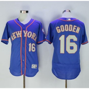 Mets #16 Dwight Gooden Blue(Grey NO.) Flexbase Authentic Collection Stitched MLB Jersey Mets #16 Dwight Gooden Blue(Grey NO.) Flexbase Authentic Collection Stitched MLB Jersey