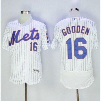 Mets #16 Dwight Gooden White(Blue Strip) Flexbase Authentic Collection Stitched MLB Jersey Mets #16 Dwight Gooden White(Blue Strip) Flexbase Authentic Collection Stitched MLB Jersey