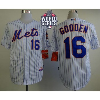 Mets #16 Dwight Gooden White(Blue Strip) Home Cool Base W/2015 World Series Patch Stitched MLB Jersey Mets #16 Dwight Gooden White(Blue Strip) Home Cool Base W/2015 World Series Patch Stitched MLB Jersey