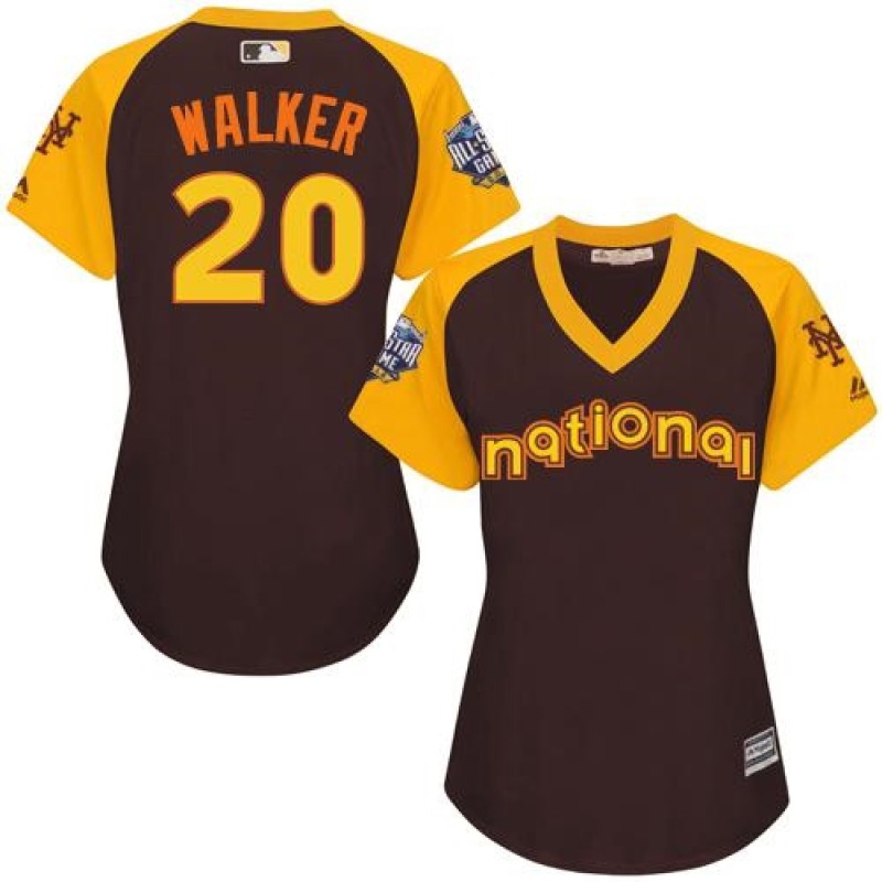Mets #20 Neil Walker Brown 2016 All-Star National League Women's Stitched MLB Jersey Mets #20 Neil Walker Brown 2016 All-Star National League Women's Stitched MLB Jersey
