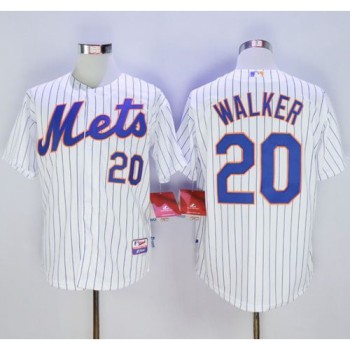 Mets #20 Neil Walker White(Blue Strip) Home Cool Base Stitched MLB Jersey