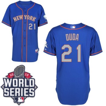 Mets #21 Lucas Duda Blue(Grey NO.) Alternate Road Cool Base W/2015 World Series Patch Stitched MLB Jersey Mets #21 Lucas Duda Blue(Grey NO.) Alternate Road Cool Base W/2015 World Series Patch Stitched MLB Jersey