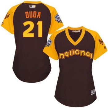 Mets #21 Lucas Duda Brown 2016 All-Star National League Women's Stitched MLB Jersey Mets #21 Lucas Duda Brown 2016 All-Star National League Women's Stitched MLB Jersey