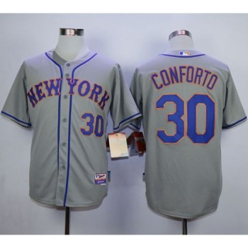 Mets #30 Michael Conforto Grey Road Cool Base Stitched MLB Jersey Mets #30 Michael Conforto Grey Road Cool Base Stitched MLB Jersey