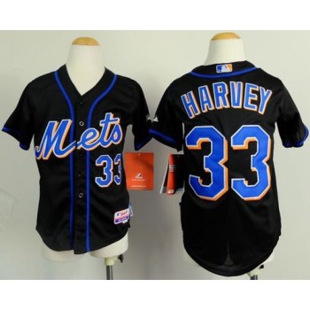 Mets #33 Matt Harvey Black Cool Base Stitched Youth MLB Jersey Mets #33 Matt Harvey Black Cool Base Stitched Youth MLB Jersey