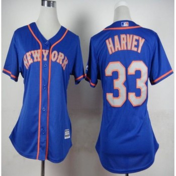 Mets #33 Matt Harvey Blue(Grey NO.) Alternate Road Women's Stitched MLB Jersey Mets #33 Matt Harvey Blue(Grey NO.) Alternate Road Women's Stitched MLB Jersey