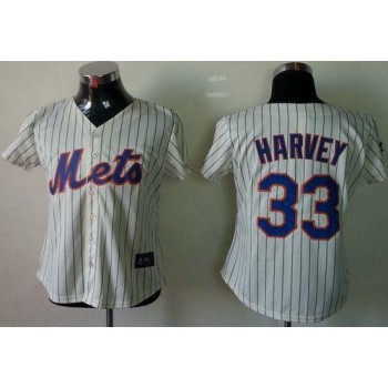 Mets #33 Matt Harvey Cream(Blue Strip) Women's Fashion Stitched MLB Jersey Mets #33 Matt Harvey Cream(Blue Strip) Women's Fashion Stitched MLB Jersey