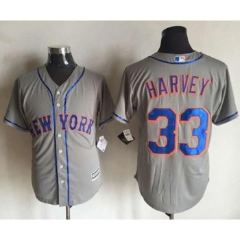 Mets #33 Matt Harvey New Grey Cool Base Stitched MLB Jersey