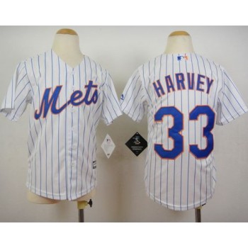 Mets #33 Matt Harvey White(Blue Strip) Home Cool Base Stitched Youth MLB Jersey Mets #33 Matt Harvey White(Blue Strip) Home Cool Base Stitched Youth MLB Jersey