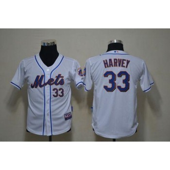 Mets #33 Matt Harvey White Cool Base Stitched Youth MLB Jersey Mets #33 Matt Harvey White Cool Base Stitched Youth MLB Jersey