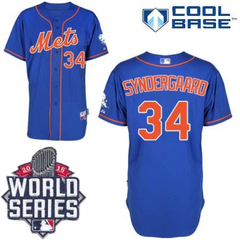 Mets #34 Noah Syndergaard Blue Alternate Home Cool Base W/2015 World Series Patch Stitched MLB Jersey Mets #34 Noah Syndergaard Blue Alternate Home Cool Base W/2015 World Series Patch Stitched MLB Jersey