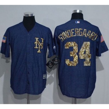 Mets #34 Noah Syndergaard Denim Blue Salute to Service Stitched MLB Jersey Mets #34 Noah Syndergaard Denim Blue Salute to Service Stitched MLB Jersey