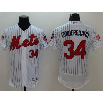 Mets #34 Noah Syndergaard White(Blue Strip) Fashion Stars & Stripes Flexbase Authentic Stitched MLB Jersey Mets #34 Noah Syndergaard White(Blue Strip) Fashion Stars & Stripes Flexbase Authentic Stitched MLB Jersey
