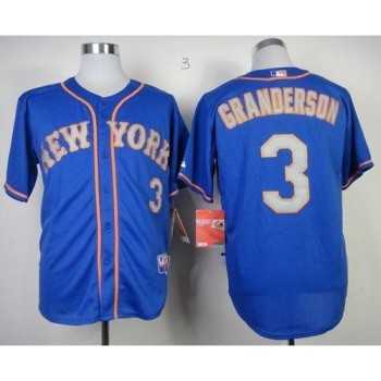 Mets #3 Curtis Granderson Blue(Grey NO.) Alternate Road Cool Base Stitched MLB Jersey Mets #3 Curtis Granderson Blue(Grey NO.) Alternate Road Cool Base Stitched MLB Jersey