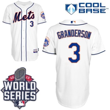 Mets #3 Curtis Granderson White Alternate Cool Base W/2015 World Series Patch Stitched MLB Jersey Mets #3 Curtis Granderson White Alternate Cool Base W/2015 World Series Patch Stitched MLB Jersey