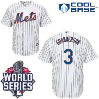 Mets #3 Curtis Granderson White(Blue Strip) New Cool Base W/2015 World Series Patch Stitched MLB Jersey Mets #3 Curtis Granderson White(Blue Strip) New Cool Base W/2015 World Series Patch Stitched MLB Jersey