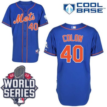 Mets #40 Bartolo Colon Blue Alternate Home Cool Base W/2015 World Series Patch Stitched MLB Jersey Mets #40 Bartolo Colon Blue Alternate Home Cool Base W/2015 World Series Patch Stitched MLB Jersey