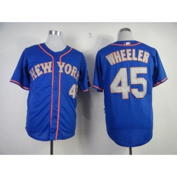 Mets #45 Zack Wheeler Blue(Grey NO.) Alternate Road Cool Base Stitched MLB Jersey Mets #45 Zack Wheeler Blue(Grey NO.) Alternate Road Cool Base Stitched MLB Jersey