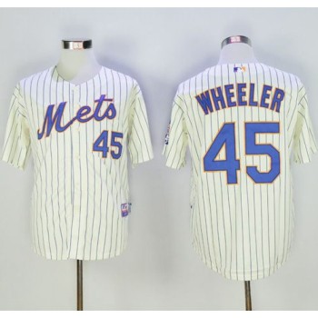 Mets #45 Zack Wheeler Cream(Blue Strip) Alternate Cool Base Stitched MLB Jersey