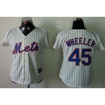 Mets #45 Zack Wheeler Cream(Blue Strip) Women's Fashion Stitched MLB Jersey Mets #45 Zack Wheeler Cream(Blue Strip) Women's Fashion Stitched MLB Jersey