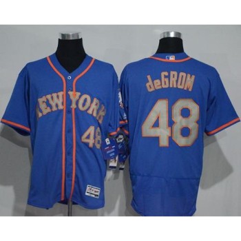 Mets #48 Jacob DeGrom Blue(Grey NO.) Flexbase Authentic Collection Stitched MLB Jersey Mets #48 Jacob DeGrom Blue(Grey NO.) Flexbase Authentic Collection Stitched MLB Jersey