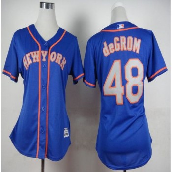 Mets #48 Jacob deGrom Blue(Grey NO.) Alternate Road Women's Stitched MLB Jersey Mets #48 Jacob deGrom Blue(Grey NO.) Alternate Road Women's Stitched MLB Jersey