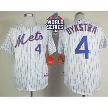 Mets #4 Lenny Dykstra White(Blue Strip) Home Cool Base W/2015 World Series Patch Stitched MLB Jersey Mets #4 Lenny Dykstra White(Blue Strip) Home Cool Base W/2015 World Series Patch Stitched MLB Jersey