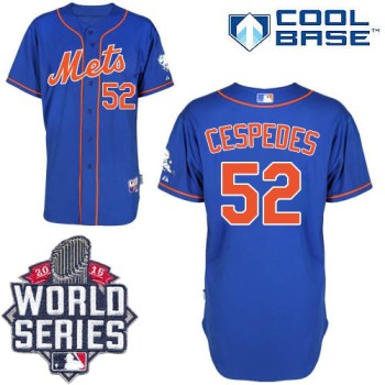 Mets #52 Yoenis Cespedes Blue Alternate Home Cool Base W/2015 World Series Patch Stitched MLB Jersey Mets #52 Yoenis Cespedes Blue Alternate Home Cool Base W/2015 World Series Patch Stitched MLB Jersey