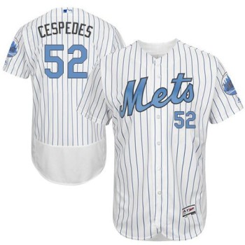Mets #52 Yoenis Cespedes White(Blue Strip) Flexbase Authentic Collection 2016 Father's Day Stitched MLB Jersey Mets #52 Yoenis Cespedes White(Blue Strip) Flexbase Authentic Collection 2016 Father's Day Stitched MLB Jersey