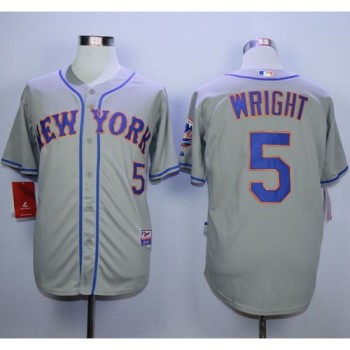 Mets #5 David Wright Stitched Grey MLB Jersey Mets #5 David Wright Stitched Grey MLB Jersey