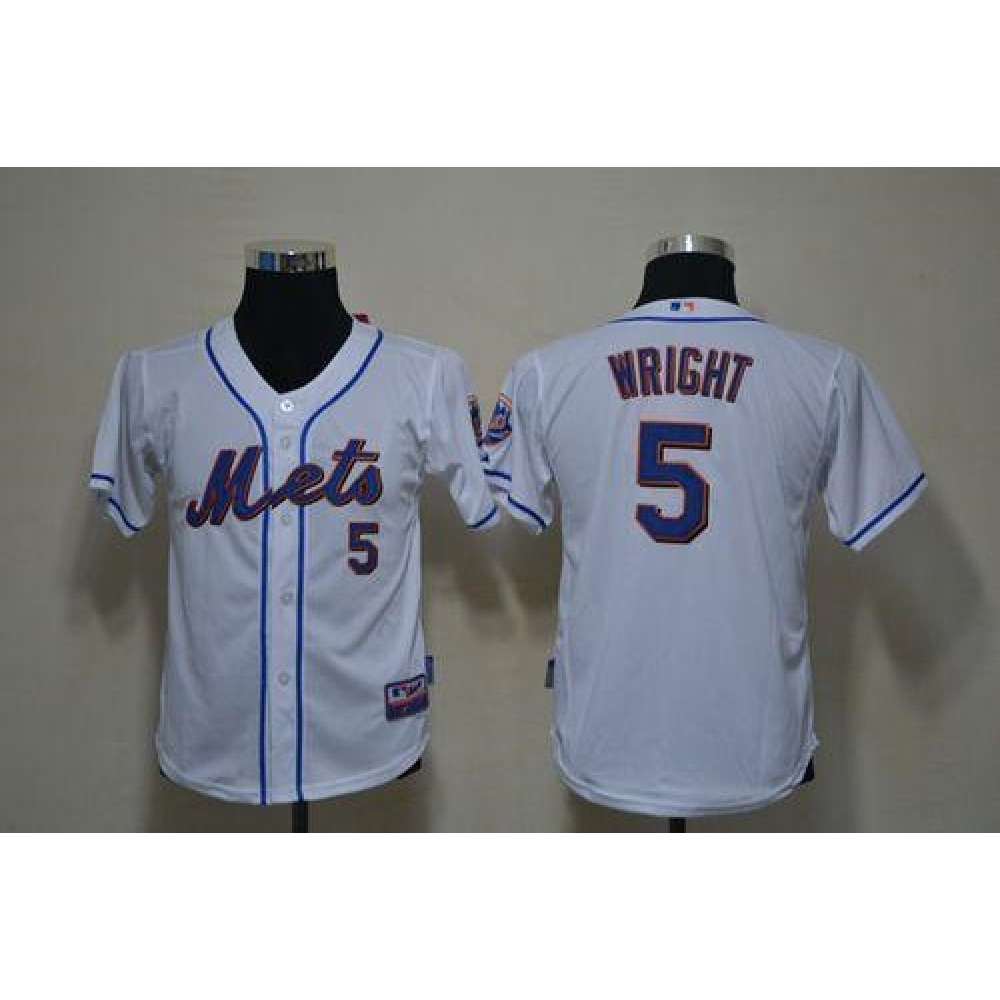 Mets #5 David Wright White Cool Base Stitched Youth MLB Jersey