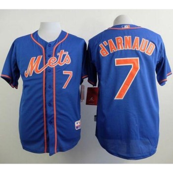 Mets #7 Travis d'Arnaud Blue Alternate Home Cool Base Stitched MLB Jersey Mets #7 Travis d'Arnaud Blue Alternate Home Cool Base Stitched MLB Jersey