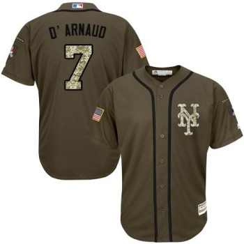 Mets #7 Travis d'Arnaud Green Salute to Service Stitched Youth MLB Jersey Mets #7 Travis d'Arnaud Green Salute to Service Stitched Youth MLB Jersey