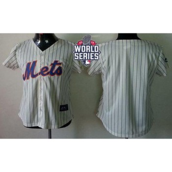 Mets Blank Cream(Blue Strip) W/2015 World Series Patch Women's Fashion Stitched MLB Jersey Mets Blank Cream(Blue Strip) W/2015 World Series Patch Women's Fashion Stitched MLB Jersey