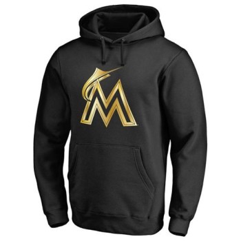 Miami Marlins Gold Collection Pullover Hoodie Black Miami Marlins Gold Collection Pullover Hoodie Black