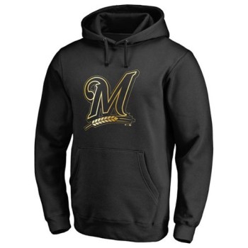 Milwaukee Brewers Gold Collection Pullover Hoodie Black Milwaukee Brewers Gold Collection Pullover Hoodie Black