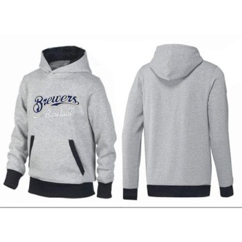 Milwaukee Brewers Pullover Hoodie Grey & Black Milwaukee Brewers Pullover Hoodie Grey & Black