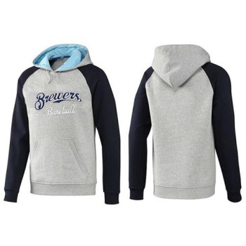 Milwaukee Brewers Pullover Hoodie Grey & Blue Milwaukee Brewers Pullover Hoodie Grey & Blue