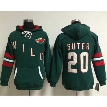 Minnesota Wild #20 Ryan Suter Green Women's Old Time Heidi NHL Hoodie Minnesota Wild #20 Ryan Suter Green Women's Old Time Heidi NHL Hoodie