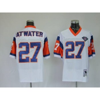 Mitchel & Ness Broncos #27 Steve Atwater White With 75 Anniversary Patch Stitched Throwback NFL Jersey Mitchel & Ness Broncos #27 Steve Atwater White With 75 Anniversary Patch Stitched Throwback NFL Jersey