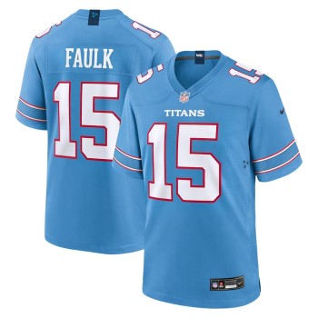 Youth Tennessee Titans Keldric Faulk Blue 2026 NFL Draft Game Jersey